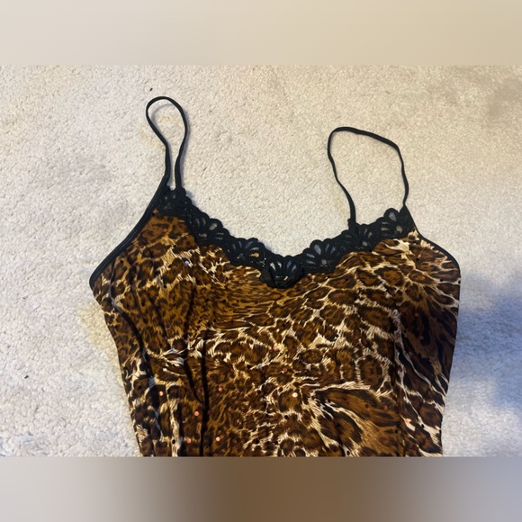 ⭐️VINTAGE 90’s / Y2K⭐️ Rampage Leopard Print Lace Slip Dress - Picture 2 of 7